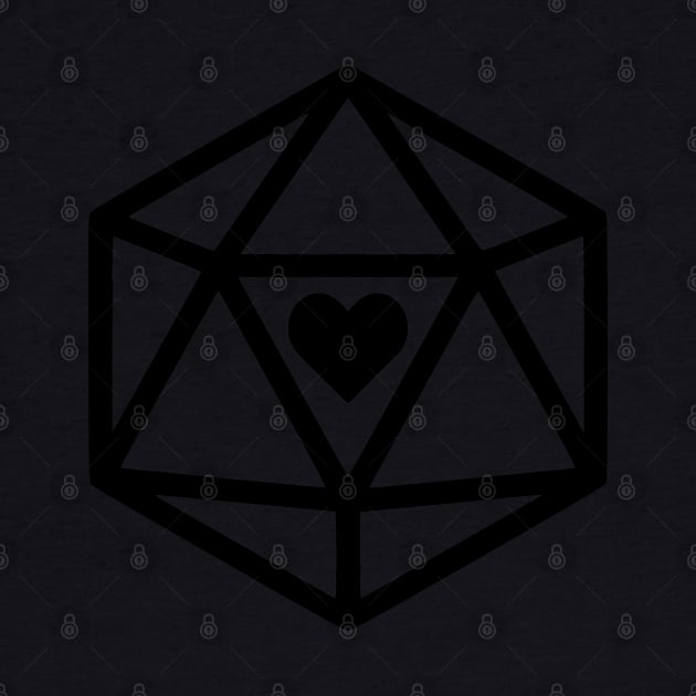 Black Heart D20 by MimicGaming